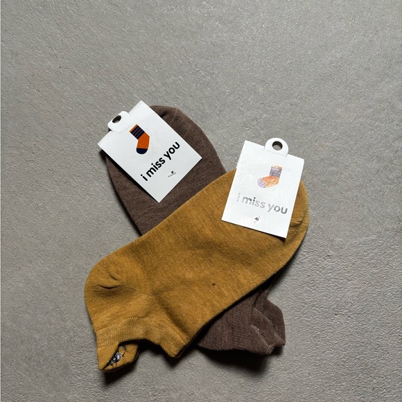 Brown and Mustard Ankle Socks - Picture 2 of 2